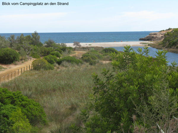 Blick vom Campingplatz an den Strand