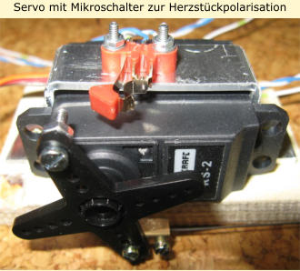 Servo mit Mikroschalter zur Herzstckpolarisation